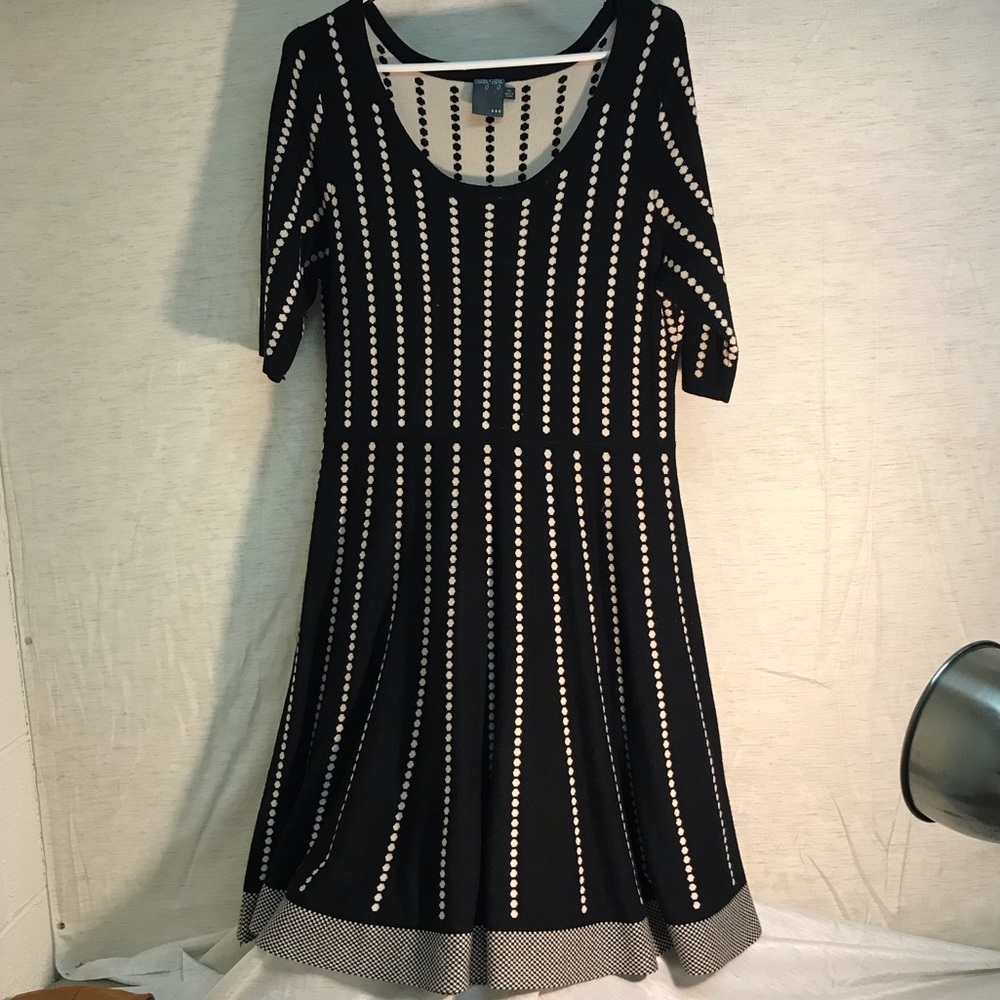Gabby Skye printed fit-n-flare sweater dress, size XL